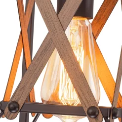 Rustic Industrial 1-Light Square Cross Cage Pendant Light