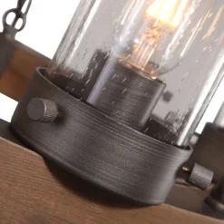 Rustic 6-Light Wagon Wheel Chandelier