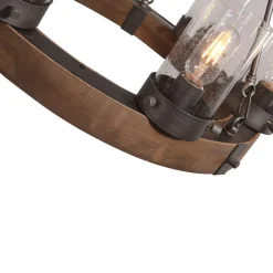 Rustic 6-Light Wagon Wheel Chandelier