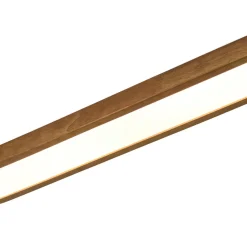 Rustic Walnut Wood Oval Dimmable LED Flush Mount Light