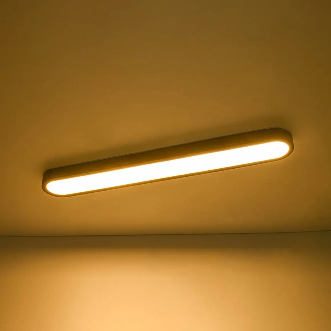 Rustic Walnut Wood Oval Dimmable LED Flush Mount Light