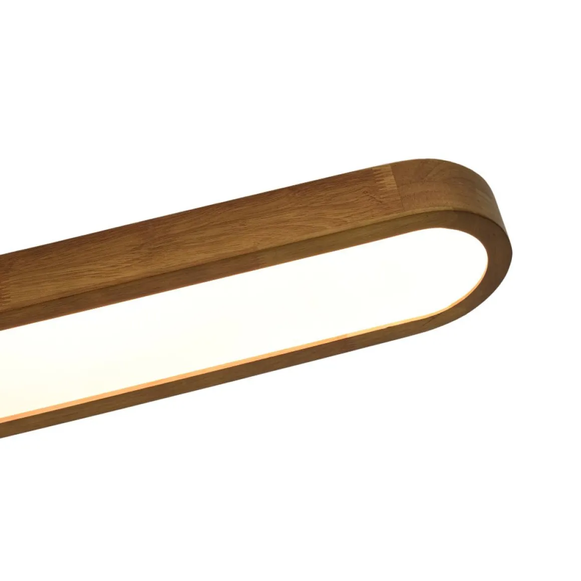 Rustic Walnut Wood Oval Dimmable LED Flush Mount Light