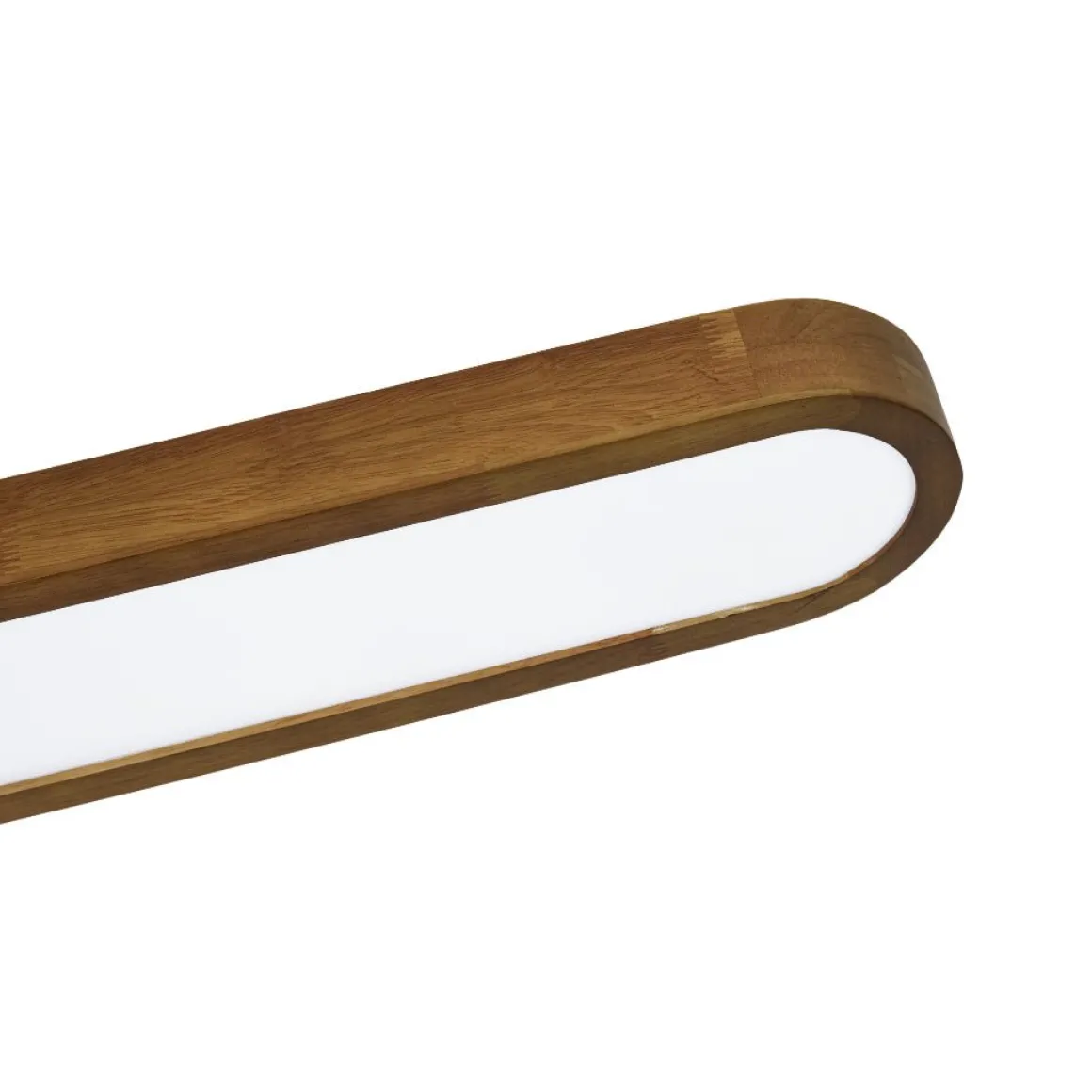 Rustic Walnut Wood Oval Dimmable LED Flush Mount Light
