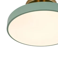 Scandinavian Brass White Round Dimmable LED Semi Flush Light