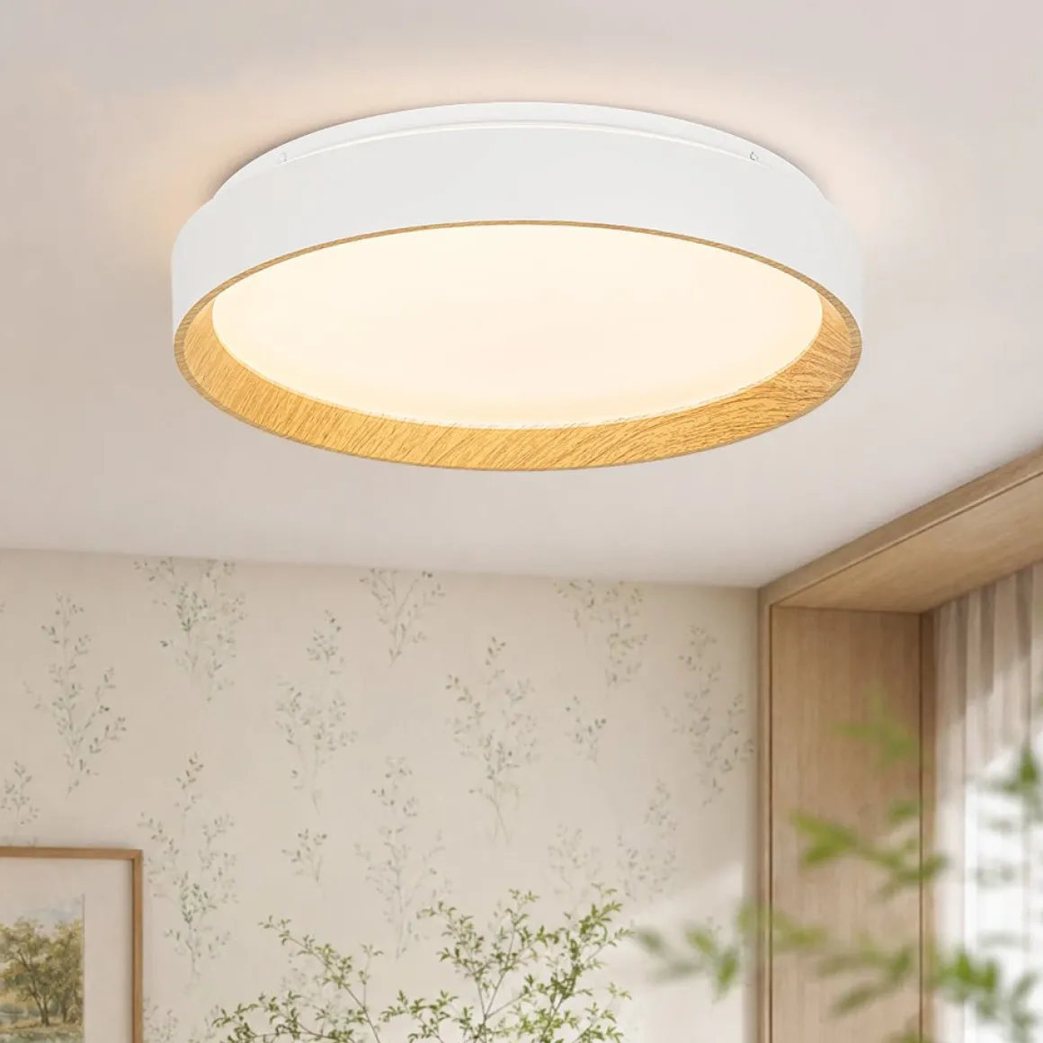 Scandinavian 5CCT Dimmable LED Round Flush Mount Light