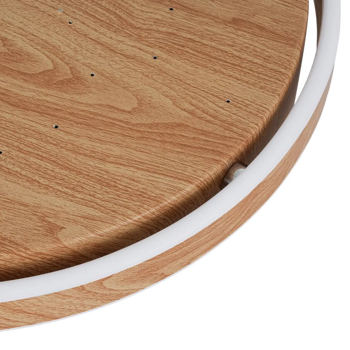 Scandinavian Dimmable LED Round Wood Grain Flush Mount