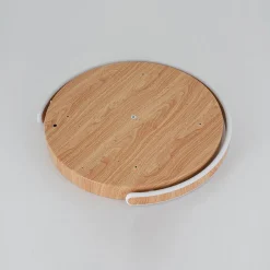 Scandinavian Dimmable LED Round Wood Grain Flush Mount