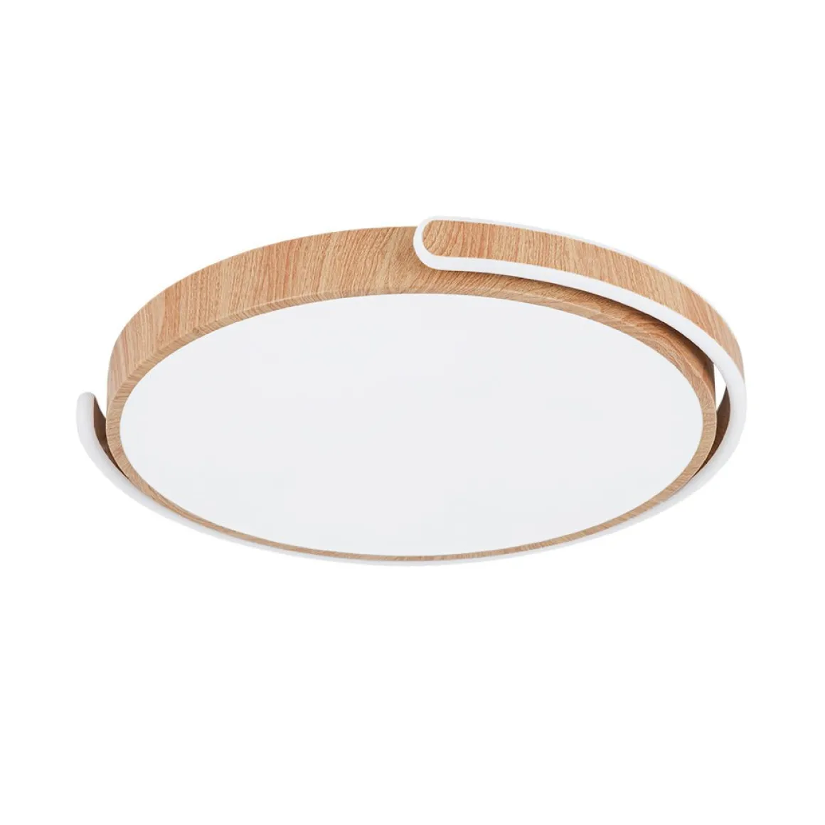 Scandinavian Dimmable LED Round Wood Grain Flush Mount