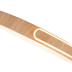Scandinavian Dimmable LED Round Wood Grain Flush Mount