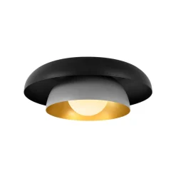 Scandinavian 2-Layer Metal Dome Semi Flush Mount Light