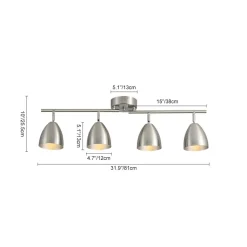Scandinavian 4-Light Adjustable Spotlight Island Linear Track Light