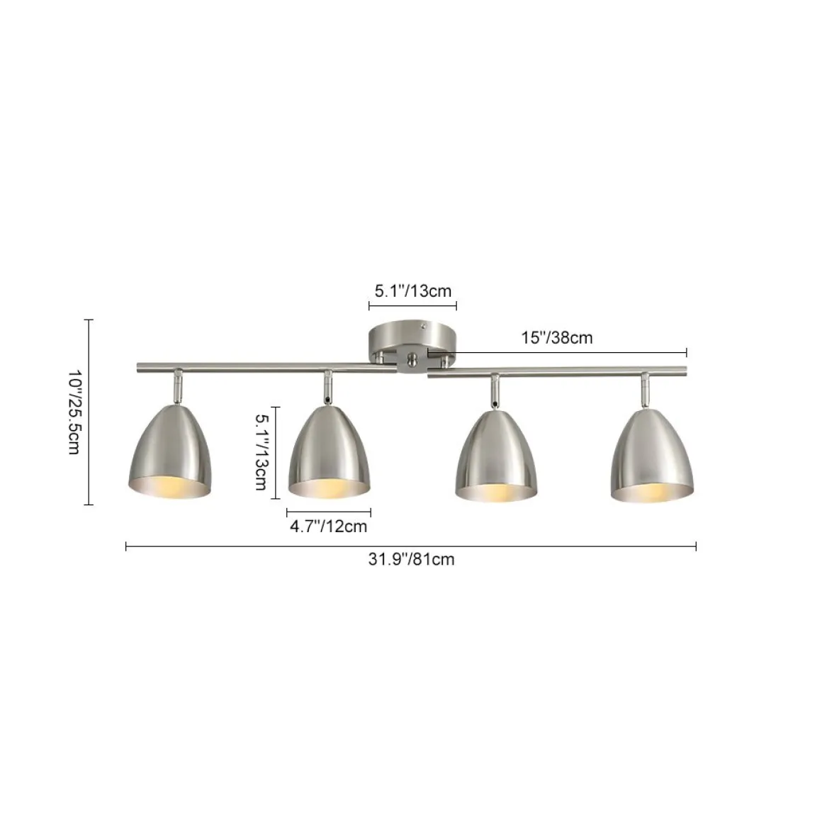 Scandinavian 4-Light Adjustable Spotlight Island Linear Track Light