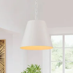 Scandinavian 1-Light Geometric White Kitchen Pendant Light