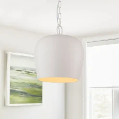 Scandinavian 1-Light Geometric White Kitchen Pendant Light