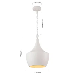 Scandinavian 1-Light Geometric White Kitchen Pendant Light
