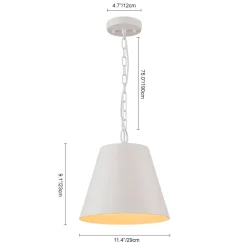 Scandinavian 1-Light Geometric White Kitchen Pendant Light