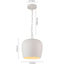 Scandinavian 1-Light Geometric White Kitchen Pendant Light