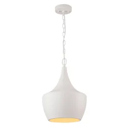 Scandinavian 1-Light Geometric White Kitchen Pendant Light