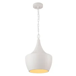 Scandinavian 1-Light Geometric White Kitchen Pendant Light