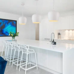Scandinavian 1-Light Geometric White Kitchen Pendant Light
