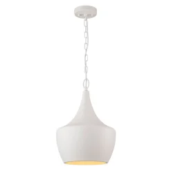 Scandinavian 1-Light Geometric White Kitchen Pendant Light