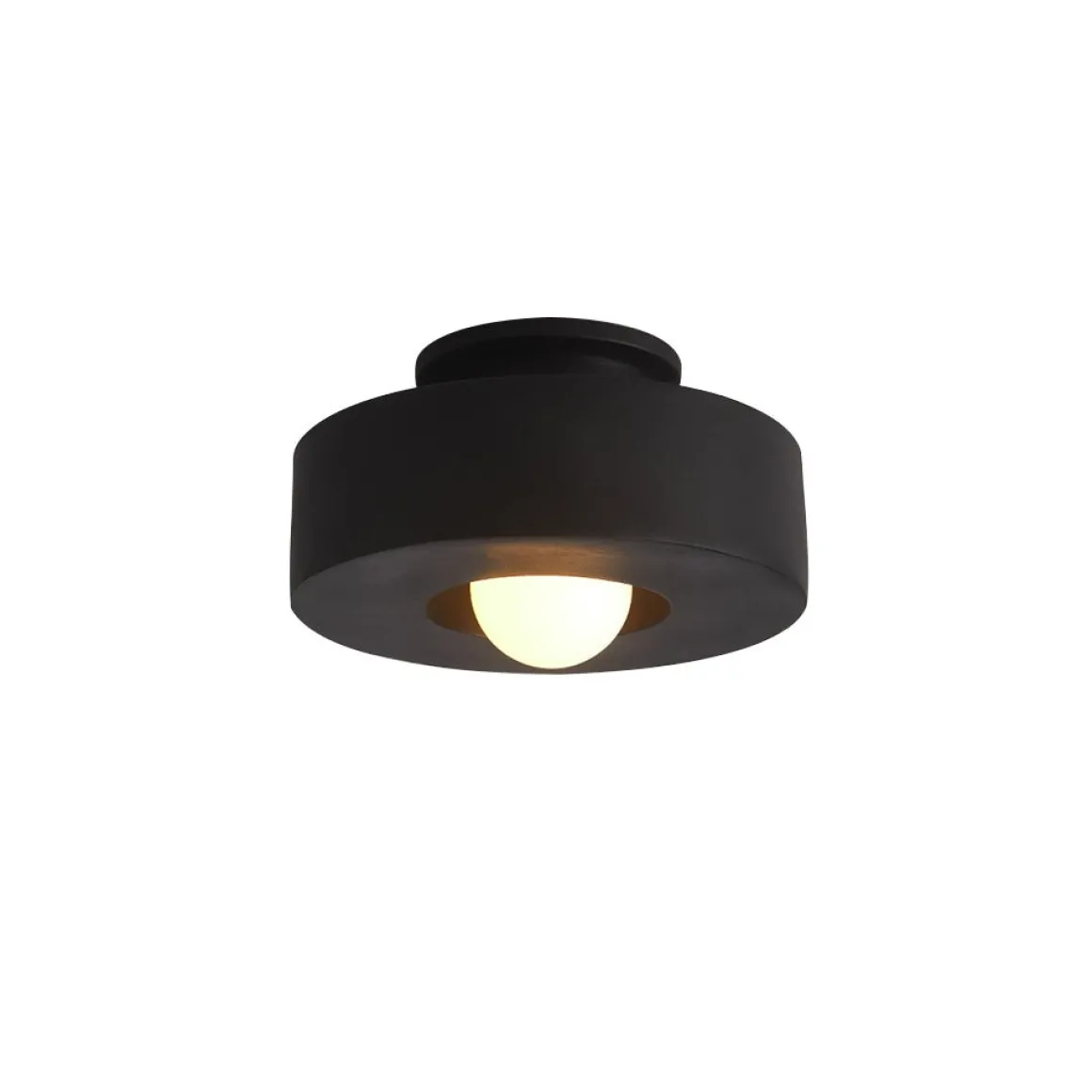 Scandinavian Minimalist Red Velvet Round Single Ceiling Light