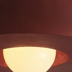 Scandinavian Minimalist Red Velvet Round Single Ceiling Light