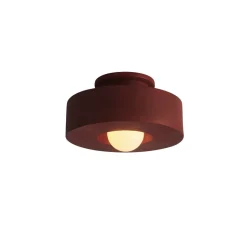 Scandinavian Minimalist Red Velvet Round Single Ceiling Light