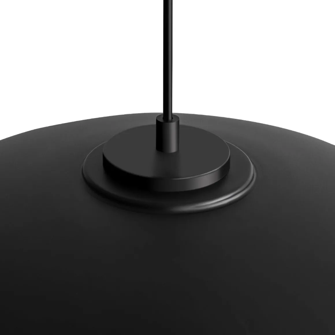 Scandinavian Retro Oversized Black Gold Flat Dome Metal Pendant