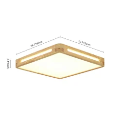 Scandinavian Wooden Dimmable LED Square Flush Mount