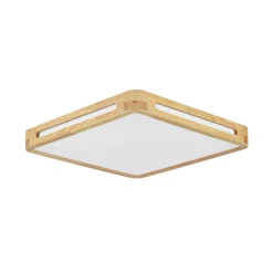 Scandinavian Wooden Dimmable LED Square Flush Mount