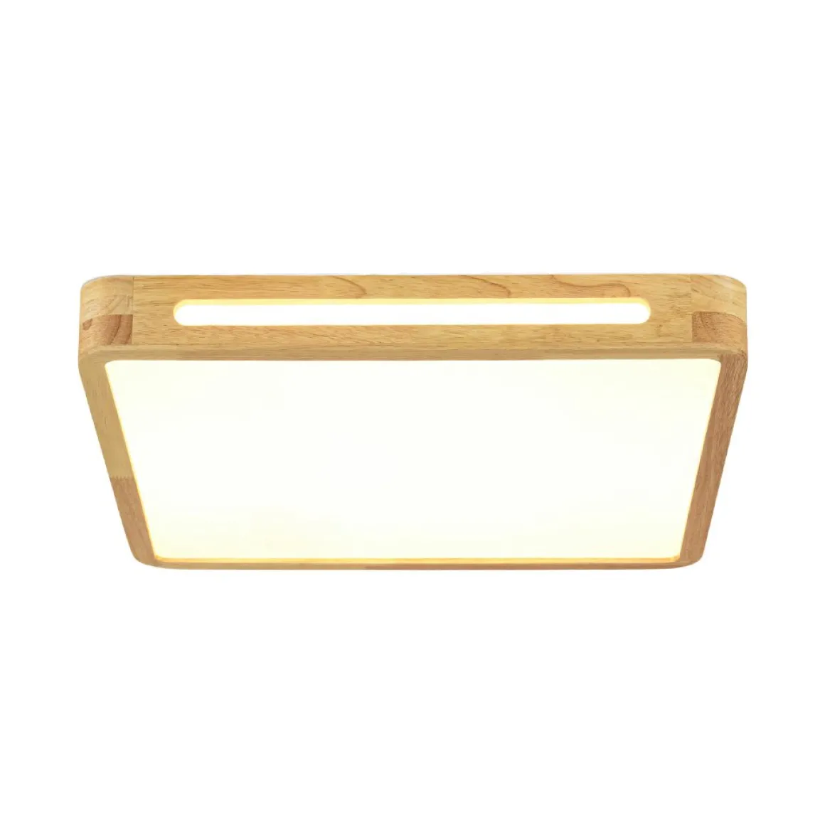 Scandinavian Wooden Dimmable LED Square Flush Mount