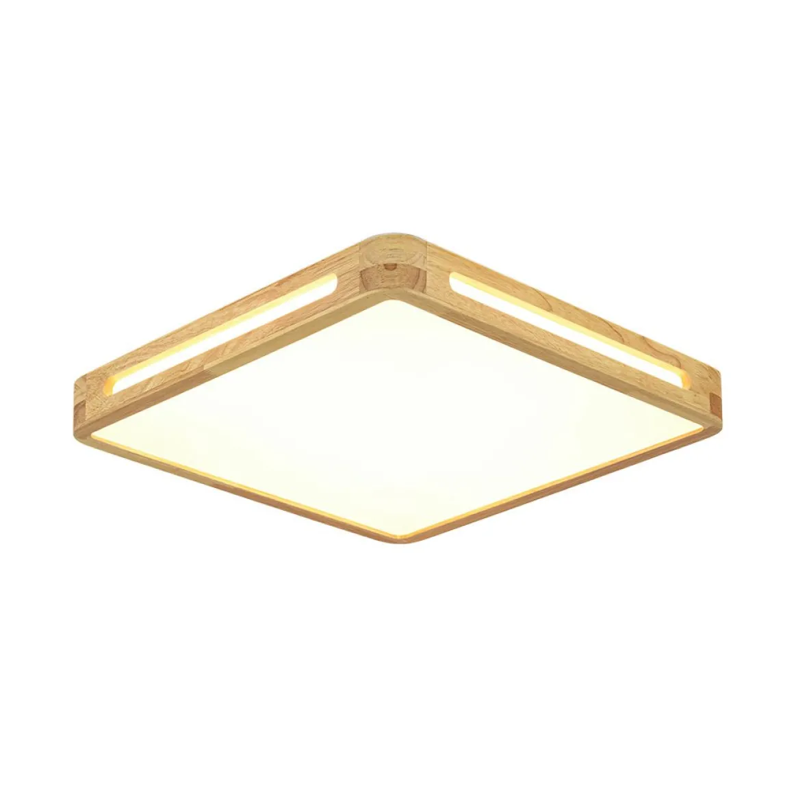 Scandinavian Wooden Dimmable LED Square Flush Mount