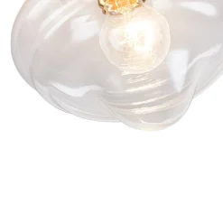 Schoolhouse 1-light Round Clear Glass Shade Semi Flush Mount