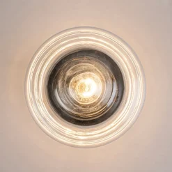 Schoolhouse 1-light Round Clear Glass Shade Semi Flush Mount