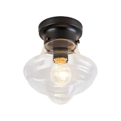 Schoolhouse 1-light Round Clear Glass Shade Semi Flush Mount