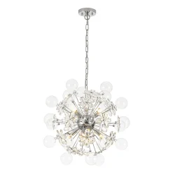 Sculptural Bloom Dandelion Crystal Floral Bubble Chandelier