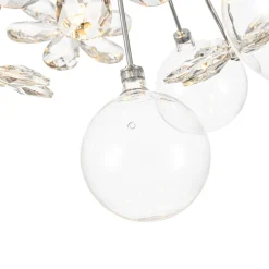 Sculptural Bloom Dandelion Crystal Floral Bubble Chandelier
