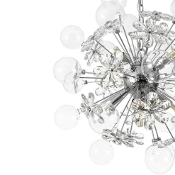 Sculptural Bloom Dandelion Crystal Floral Bubble Chandelier