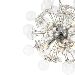 Sculptural Bloom Dandelion Crystal Floral Bubble Chandelier