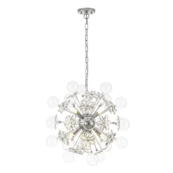 Sculptural Bloom Dandelion Crystal Floral Bubble Chandelier