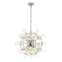 Sculptural Bloom Dandelion Crystal Floral Bubble Chandelier