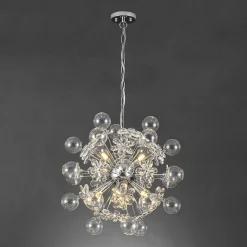 Sculptural Bloom Dandelion Crystal Floral Bubble Chandelier