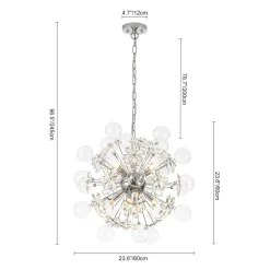 Sculptural Bloom Dandelion Crystal Floral Bubble Chandelier