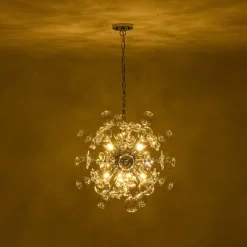 Sculptural Bloom Dandelion Crystal Floral Bubble Chandelier
