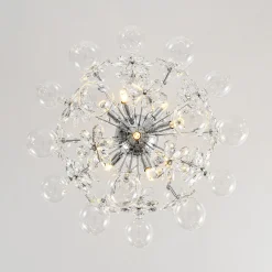 Sculptural Bloom Dandelion Crystal Floral Bubble Chandelier