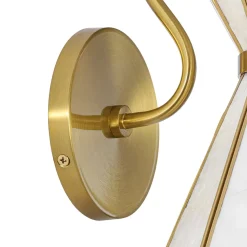 Sculptural Bloom 1-Light Brass Capiz Shell Glass Wall Sconce