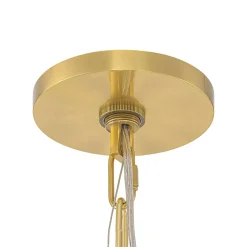 Sculptural Bloom 1-Light Brass Capiz Shell Glass Pendant