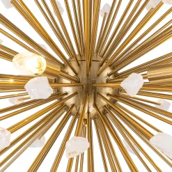 Sculptural Sunburst Bloom Frosted Quartz Dandelion Chandelier