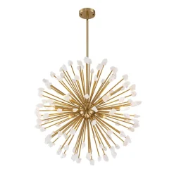 Sculptural Sunburst Bloom Frosted Quartz Dandelion Chandelier